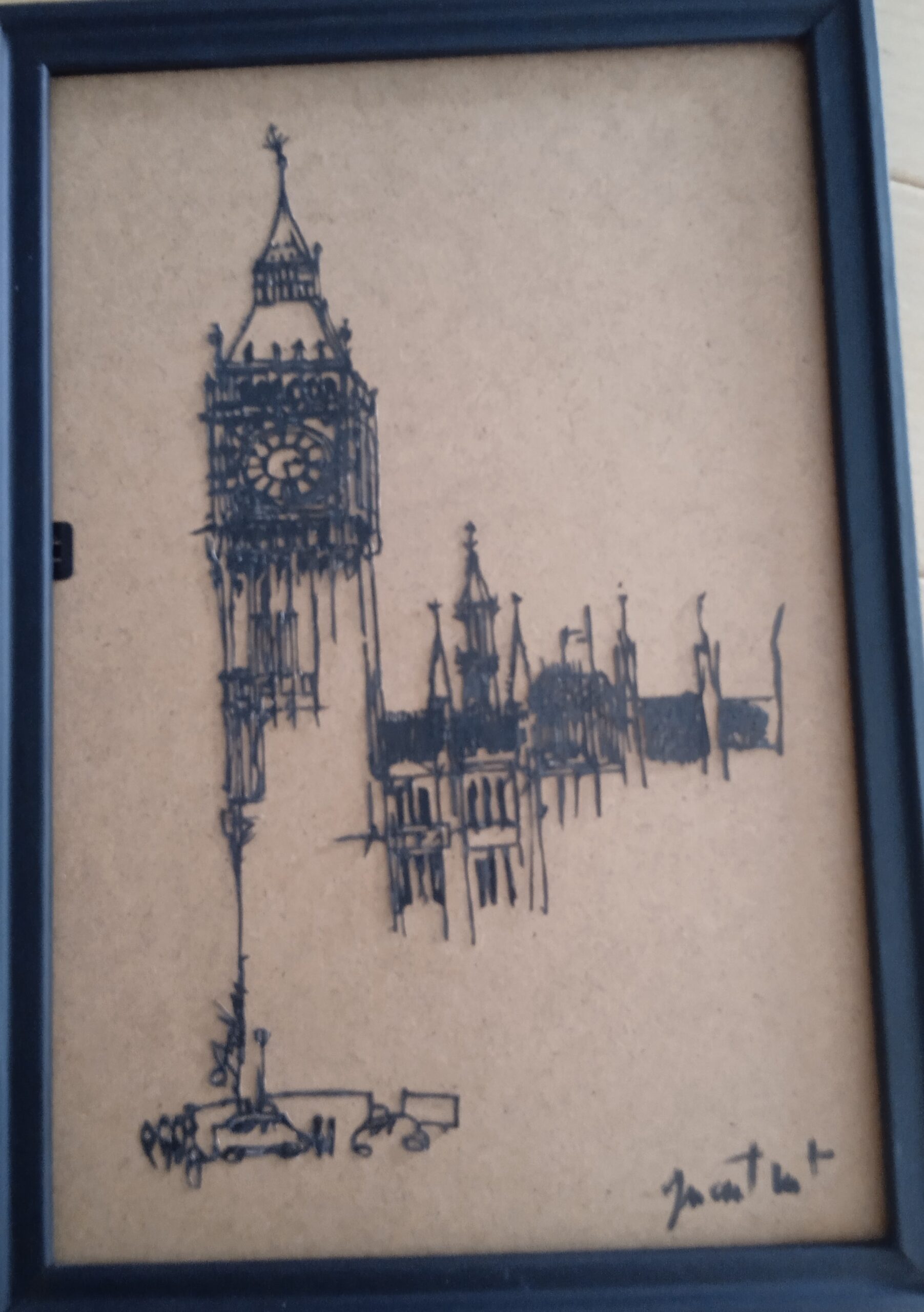 Tableau de big ben en papier découpé