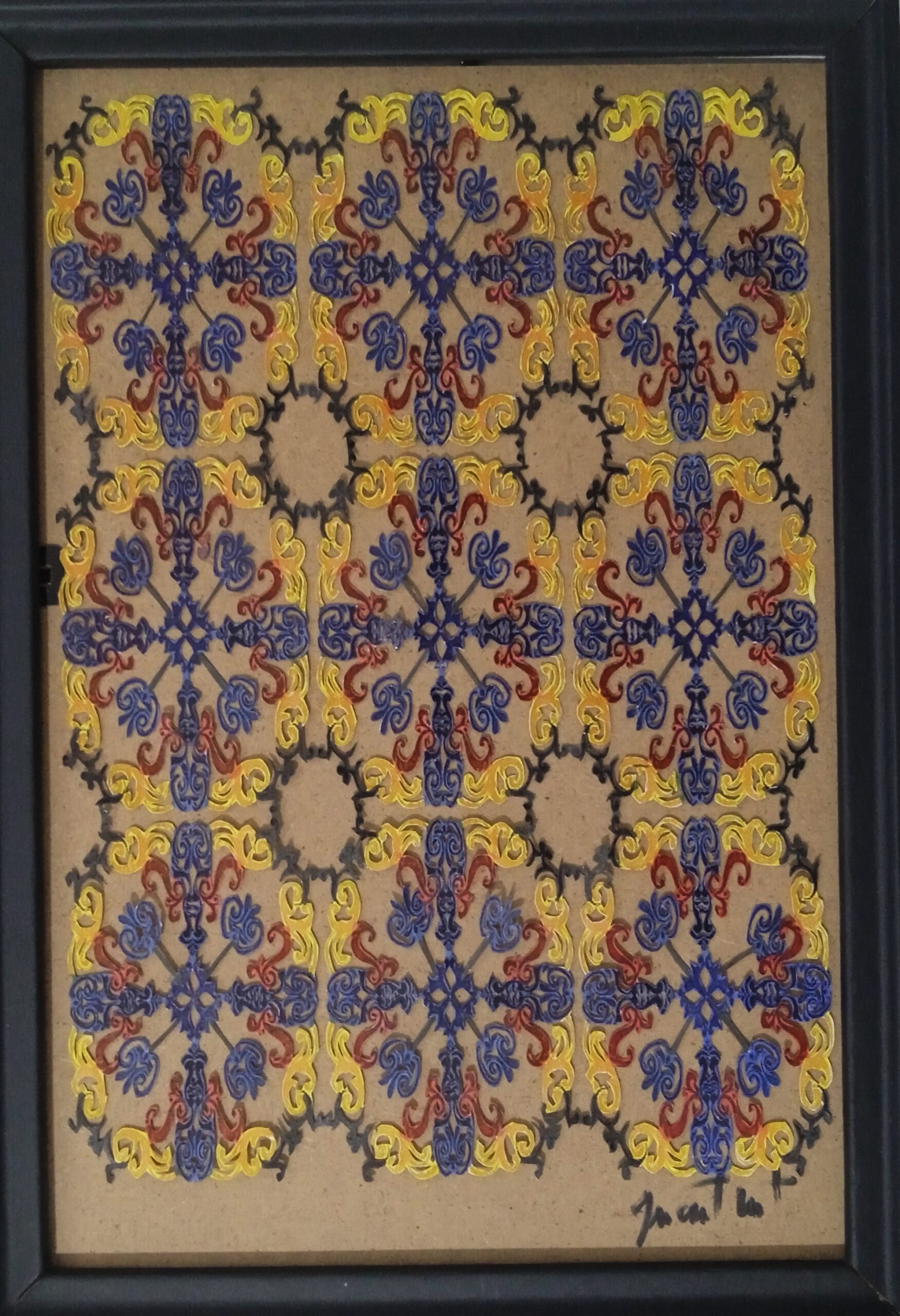 tableau d'un motif ethnique marocain en papier découpé