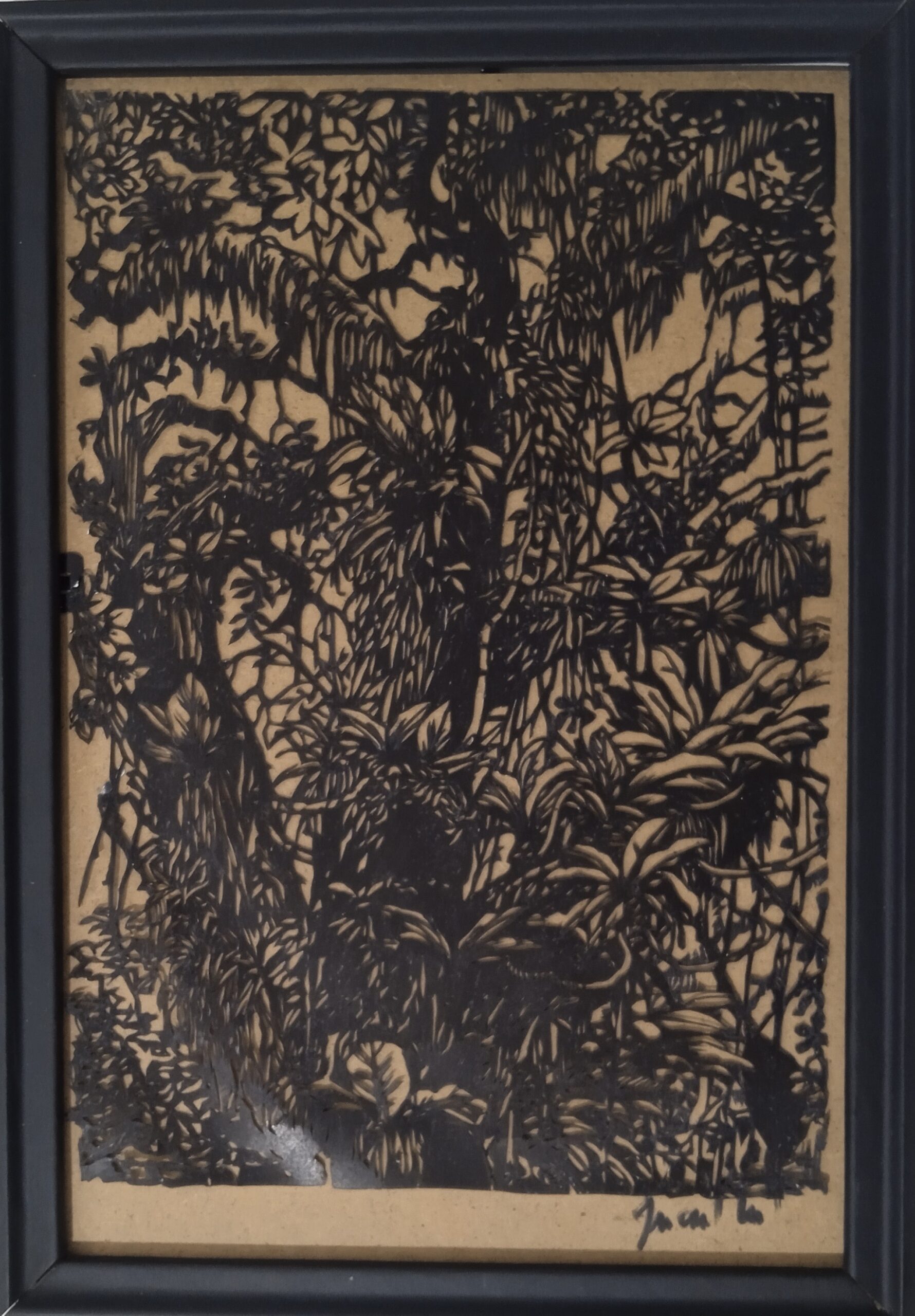 tableau de la foret noir en papier découpé