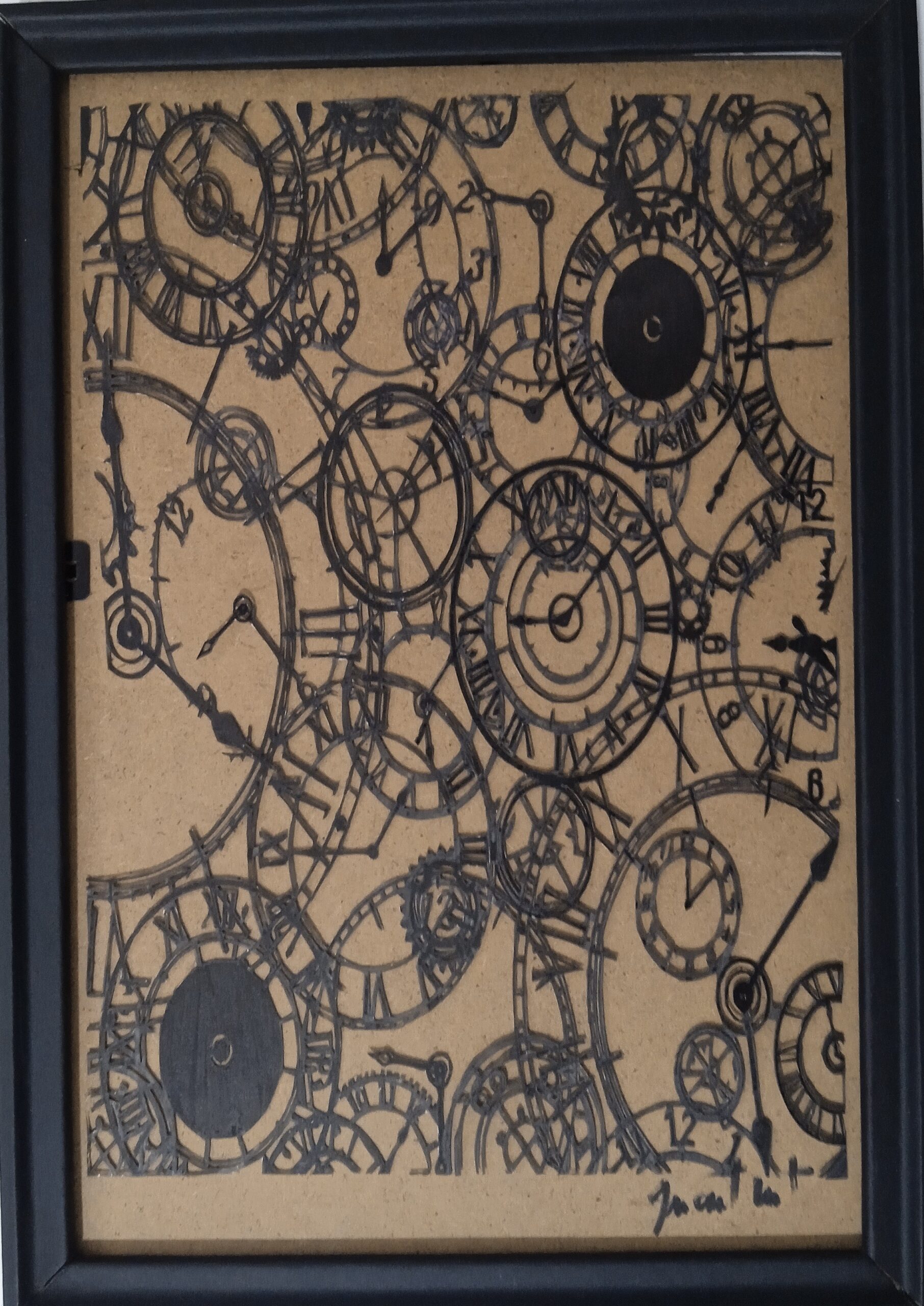 Tableau des horloges en papier découpé