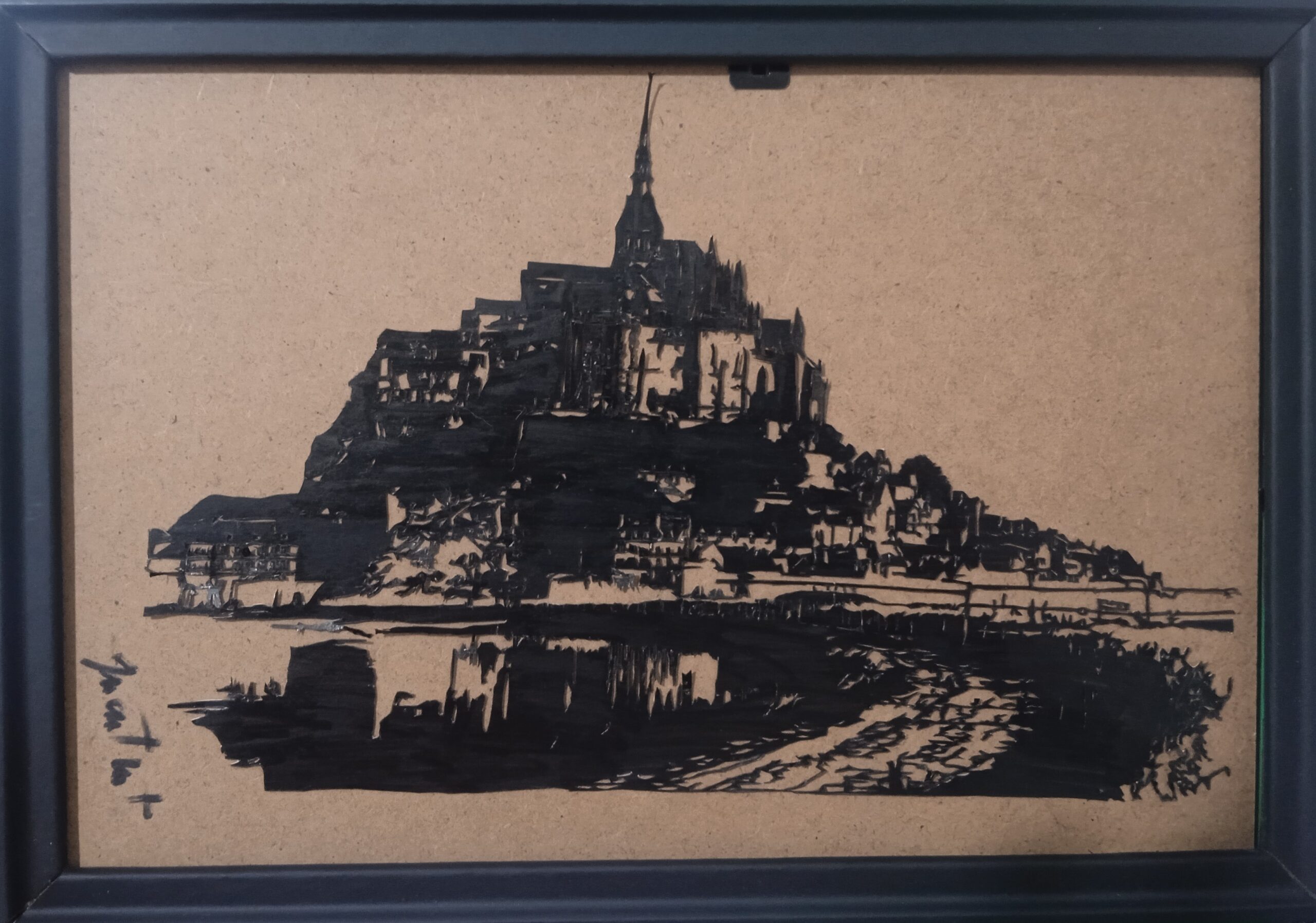 tableau de Mont Saint-Michel en papier découpé